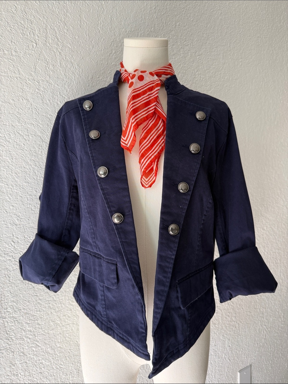 torrid Navy Military-Style Double-Breasted Blazer